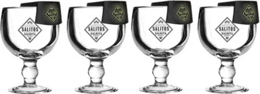 Salitos Salrita Cocktail 4er Set - 4x Cocktailglas + 4x Flaschenhalter