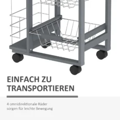 HOMCOM Küchenwagen Auf Rädern, Rollwagen Mit 2 Regalen, Servierwagen, Bastelwagen Mit Arbeitsplatte Und Gewürzregal, Rollregal Für Küche, Esszimmer, Kiefernholz, Grau, 47 X 37 X 83 Cm 21 HOMCOM Küchenwagen Auf Rädern, Rollwagen Mit 2 Regalen, Servierwagen, Bastelwagen Mit Arbeitsplatte Und Gewürzregal, Rollregal Für Küche, Esszimmer, Kiefernholz, Grau, 47 X 37 X 83 Cm -Qualitätsladen Für Geschirr d783bc5b7c1939ef94e37a43dbefec9b