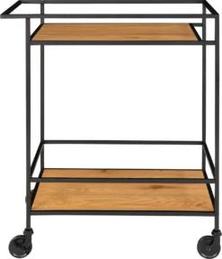 Moderner Bar-Rollwagen Barwagen LEVEN Schwarz + Eiche-Look Regalböden -Qualitätsladen Für Geschirr d83344a47f7f80de2b859572fb8bf95a 1