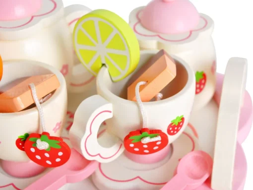 Kinder Teeservice Set Holz Zubehör Für Die Kinderküche, 16-tlg. Ab 3 Jahre Rollenspiele Für Mädchen Und Jungs 9418 – Bild 4