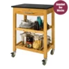 SoBuy Servierwagen Küchenwagen Mit Granitarbeitsplatte FKW28-SCH
