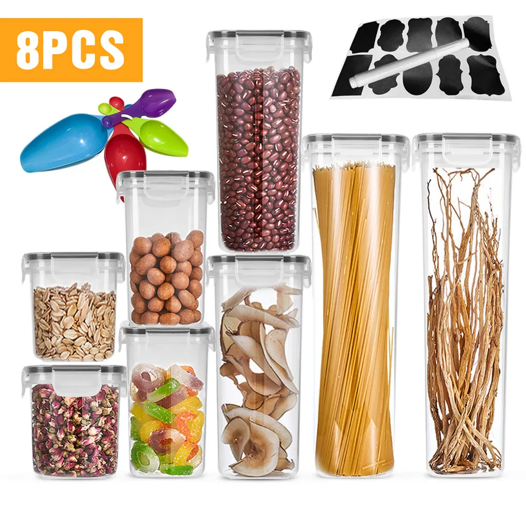 Lospitch 8er Set Vorratsdosen Müsli Behälter Mehl Nudel Schüttdose Pasta Lebensmittel 1 Lospitch 8er Set Vorratsdosen Müsli Behälter Mehl Nudel Schüttdose Pasta Lebensmittel