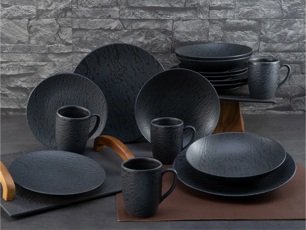 CreaTable, 20539, Serie Schiefer Black , Geschirrset, Kombiservice 16 Teilig 3 CreaTable, 20539, Serie Schiefer Black , Geschirrset, Kombiservice 16 Teilig – Bild 3