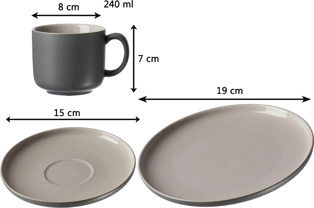 Ritzenhoff & Breker JASPER Kaffeeservice 12-tlg., Geschirrset, Service, Rund, Steinzeug, Grau, 407648 3 Ritzenhoff & Breker JASPER Kaffeeservice 12-tlg., Geschirrset, Service, Rund, Steinzeug, Grau, 407648 – Bild 3