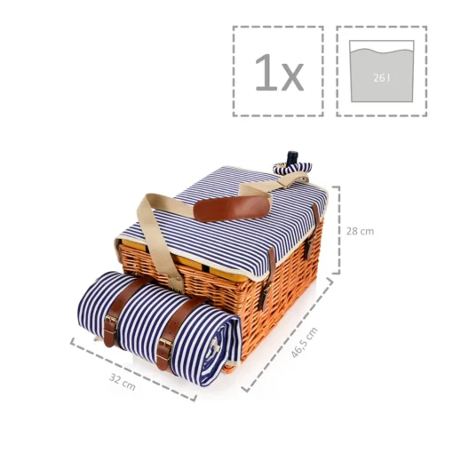 Sänger SÄNGER Picknickkorb Borkum Mit Integriertem Tisch & Kühltasche 25 Teilig Für 4 Personen – Bild 3