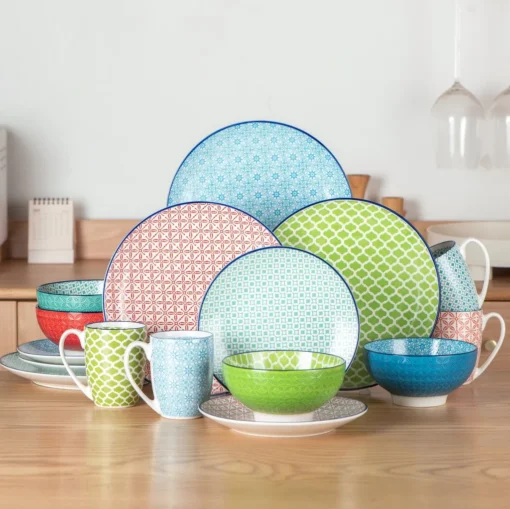 Vancasso Macaron Porzellan Kombiservice, 16 Teilig Geschirrset, Mit Je 4 Speiseteller, Dessertteller, Müslischalen Und Kaffeebecher Für 4 Personen – Bild 7