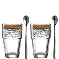 LEONARDO 043478, Gold, Transparent, Glas, Rund, 2 Stück(e), Klar, 410 Ml