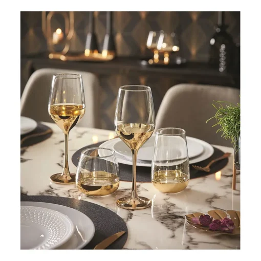 CreaTable 23462 Golden Days Sektglas 170 Ml, Klar (4er Pack) – Bild 4