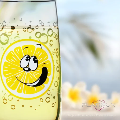 Trinkgläser Mit Lustigen Fruchtgesichtern 350ml (max. 400ml) Set 6 Teilig Aus Glas Bunt – Bild 7