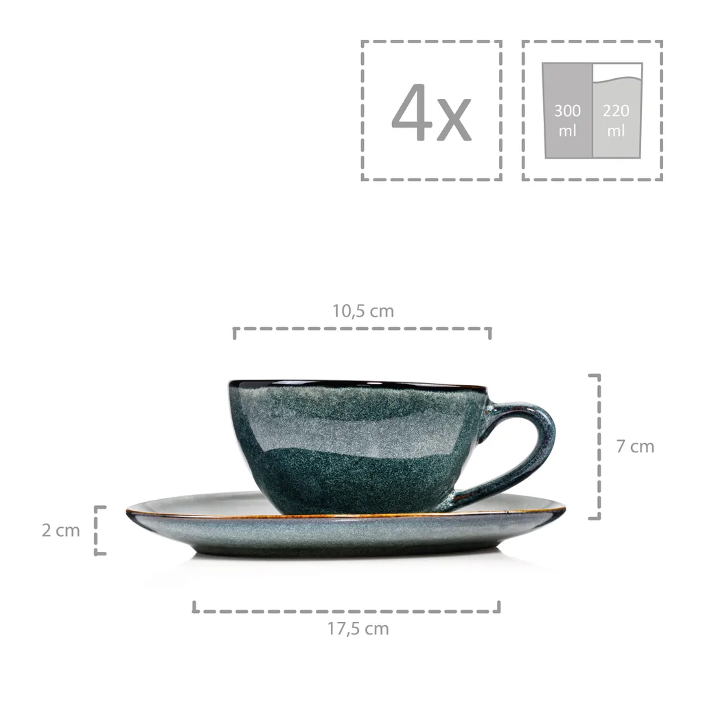 Sänger SÄNGER Kaffeetassen Set Darwin 8 Teilig Für 4 Personen 6 Sänger SÄNGER Kaffeetassen Set Darwin 8 Teilig Für 4 Personen – Bild 6