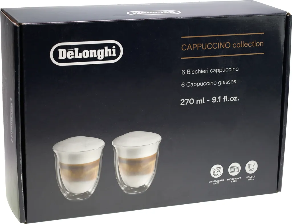 De'Longhi Delonghi Creamy Collection Box 6er Set Cappuccino Gläser DLSC301 (1er Pack) 6 De'Longhi Delonghi Creamy Collection Box 6er Set Cappuccino Gläser DLSC301 (1er Pack) – Bild 6