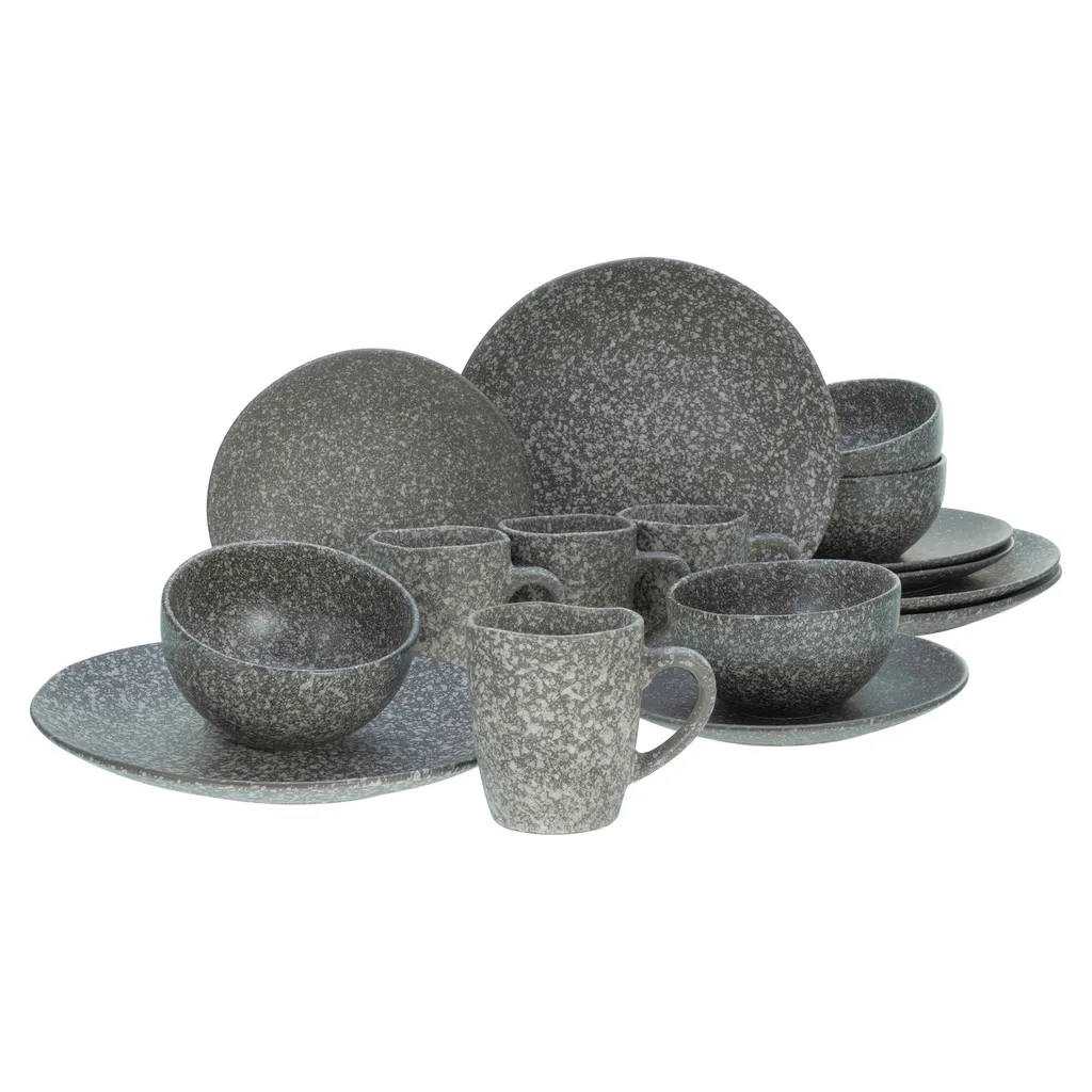 CreaTable 23770 Kombiservice Granit Für 4 Personen, Steinzeug (1 Set, 16-teilig) 2 CreaTable 23770 Kombiservice Granit Für 4 Personen, Steinzeug (1 Set, 16-teilig) – Bild 2