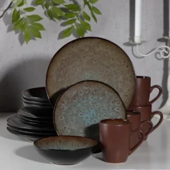 Tafelservice Steinzeug, Vancasso 16-St BUBBLE Kombiservice, Geschirrset Mit Müslischalen, Kaffeetassen, Dessertteller Und Speiseteller Für 4 Personen, Vintage 19 Tafelservice Steinzeug, Vancasso 16-St BUBBLE Kombiservice, Geschirrset Mit Müslischalen, Kaffeetassen, Dessertteller Und Speiseteller Für 4 Personen, Vintage -Qualitätsladen Für Geschirr e5d4aca1916da54b8901af5514e8778e