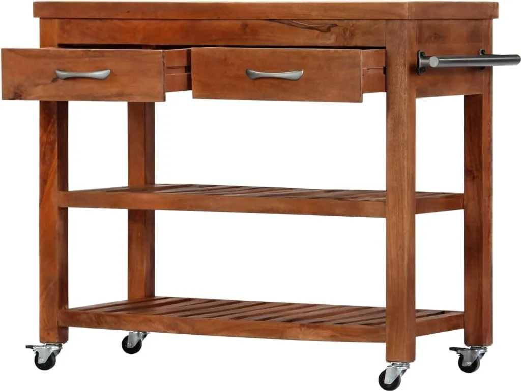 VidaXL Servierwagen 100x48x89 Cm Massivholz Akazie 5 VidaXL Servierwagen 100x48x89 Cm Massivholz Akazie – Bild 5