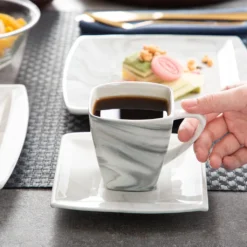 MALACASA, Serie Blance, 36 Tlg. Set Marmor Porzellan Kaffeeservice Geschirrset, Mit 12 Stück Kuchenteller, 12 Stück 180ml Tasse Und 12 Stück Untertasse Für 12 Personen 14 MALACASA, Serie Blance, 36 Tlg. Set Marmor Porzellan Kaffeeservice Geschirrset, Mit 12 Stück Kuchenteller, 12 Stück 180ml Tasse Und 12 Stück Untertasse Für 12 Personen -Qualitätsladen Für Geschirr e792780e68e1a9a439b7ad4bf2c46316