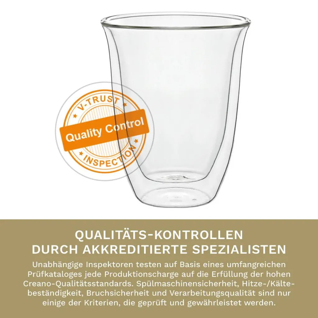 Creano Doppelwandige Gläser 250ml „DG-V“, 2er Set, Thermoglas Doppelwandig Aus Borosilikatglas, Kaffeegläser, Teegläser, Latte Gläser, Doppelwandgläser 4 Creano Doppelwandige Gläser 250ml „DG-V“, 2er Set, Thermoglas Doppelwandig Aus Borosilikatglas, Kaffeegläser, Teegläser, Latte Gläser, Doppelwandgläser – Bild 4