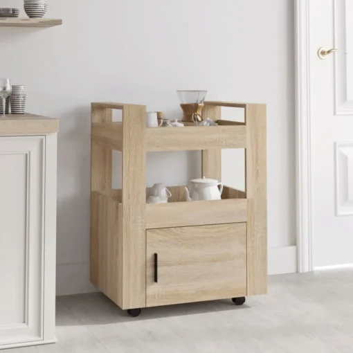 VidaXL Küchenwagen Sonoma-Eiche 60x45x80 Cm Holzwerkstoff – Bild 2