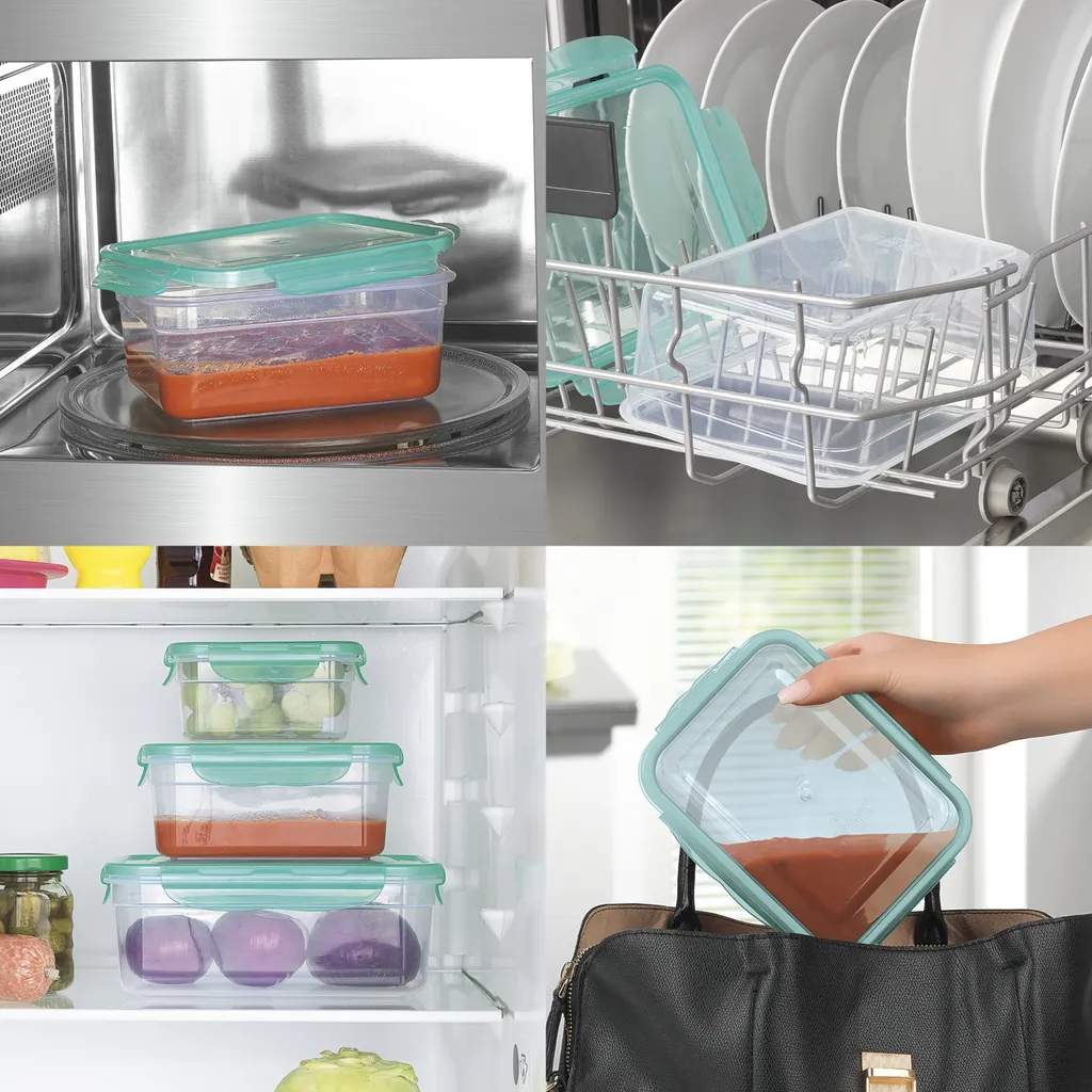 Frischhaltedosen Set Klick Gefrierdosen Lunchbox Deckel 14-tlg. Aquamarin 6 Frischhaltedosen Set Klick Gefrierdosen Lunchbox Deckel 14-tlg. Aquamarin – Bild 6