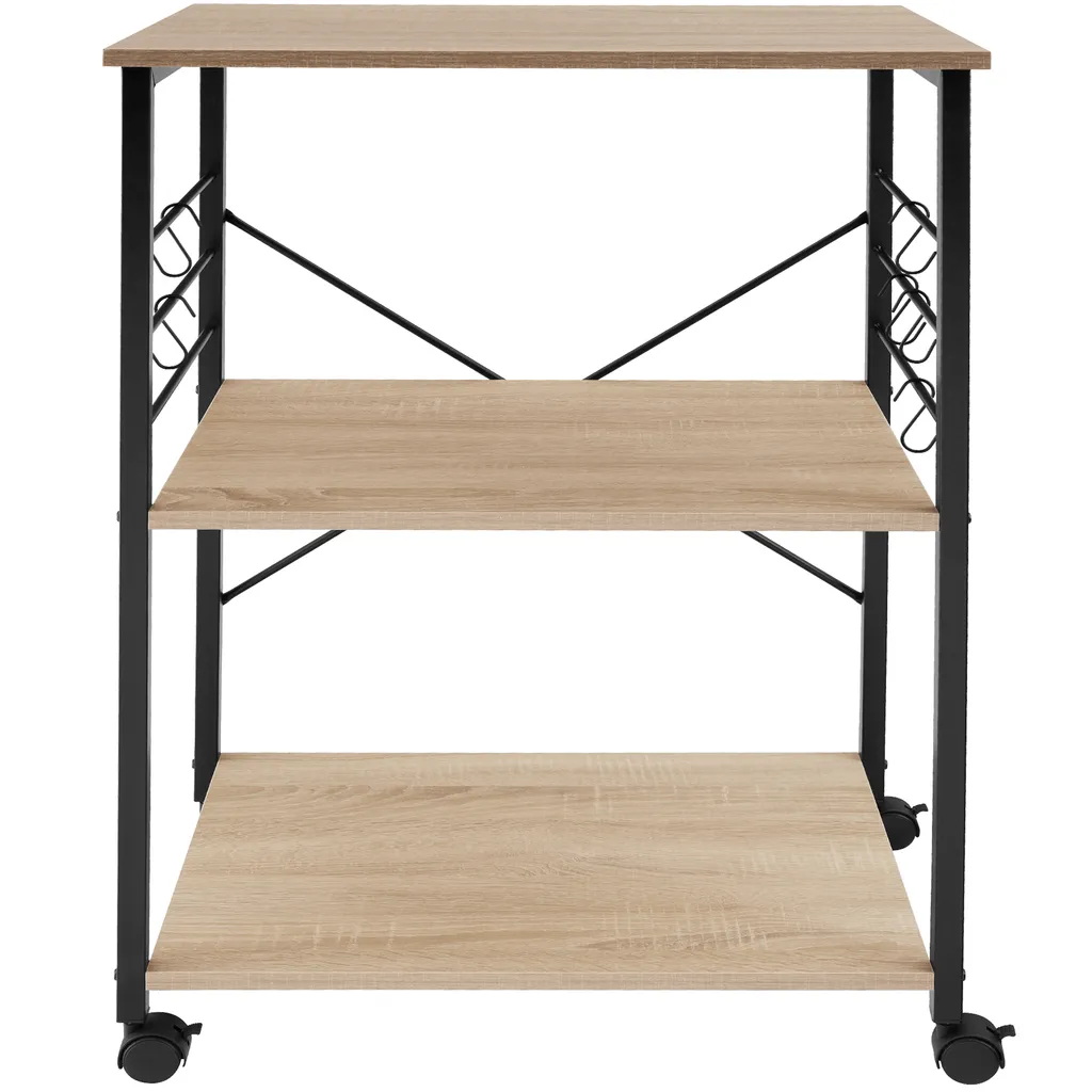 Tectake Servierwagen Rugby 65,5x45,5x88,5cm - Industrial Holz Hell, Eiche Sonoma 6 Tectake Servierwagen Rugby 65,5x45,5x88,5cm - Industrial Holz Hell, Eiche Sonoma – Bild 6