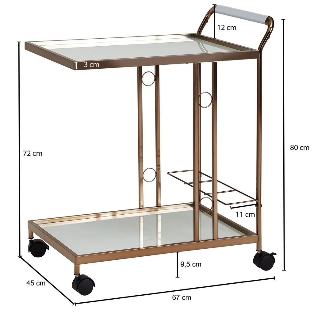 WOHNLING Design Servierwagen Gold 67x80x45 Cm | Mobiler Beistelltisch | Speisewagen Mit Glasplatte | Küchenwagen Milchglas | Teewagen | Mini Bar Auf Rollen 3 WOHNLING Design Servierwagen Gold 67x80x45 Cm | Mobiler Beistelltisch | Speisewagen Mit Glasplatte | Küchenwagen Milchglas | Teewagen | Mini Bar Auf Rollen – Bild 3