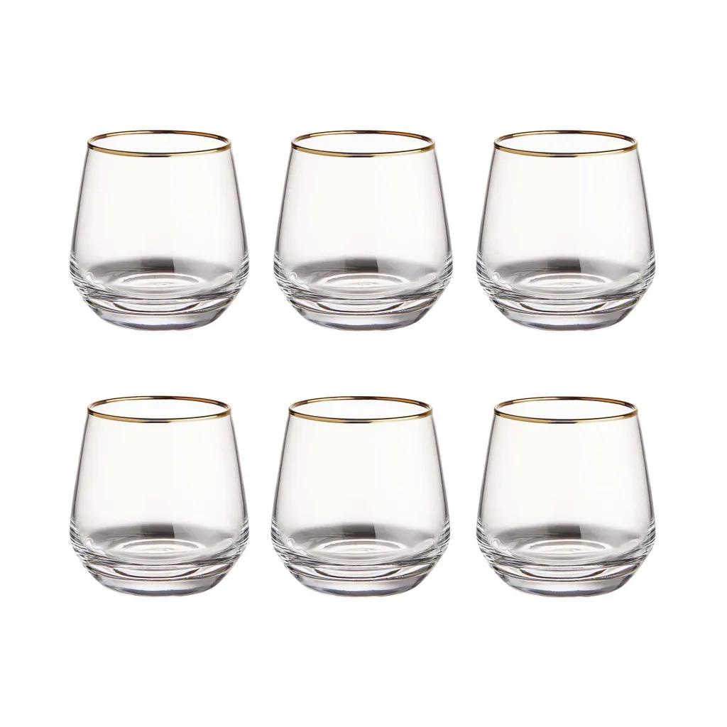 BUTLERS TOUCH OF GOLD 6x Gläser Mit Goldrand 345ml 1 BUTLERS TOUCH OF GOLD 6x Gläser Mit Goldrand 345ml