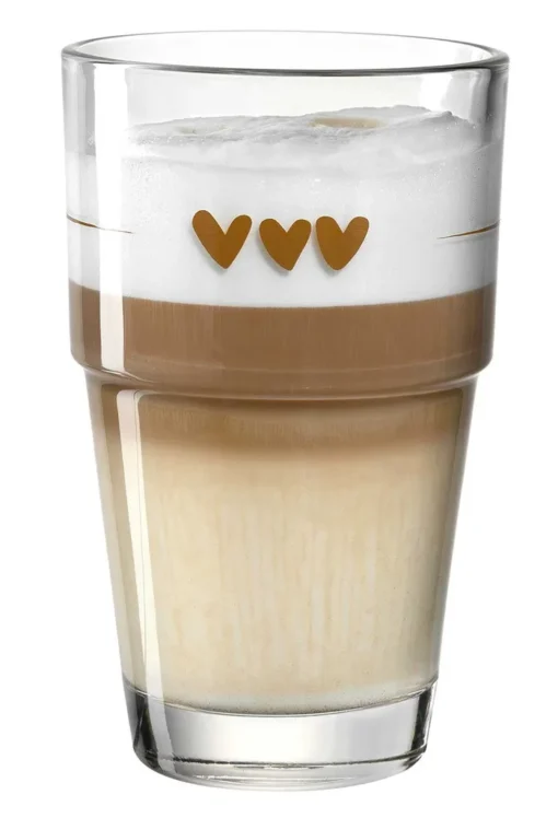LEONARDO 043467 Solo Latte Macchiato Becher Mit Motiv Herzen, Glas, 410 Ml, Klar – Bild 5