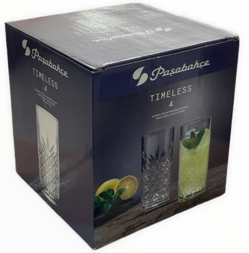 Pasabahce Timeless 520205 Longdrink Glas Wassergläser Kristall Design 4´er Set Transparent 365 Ml – Bild 10