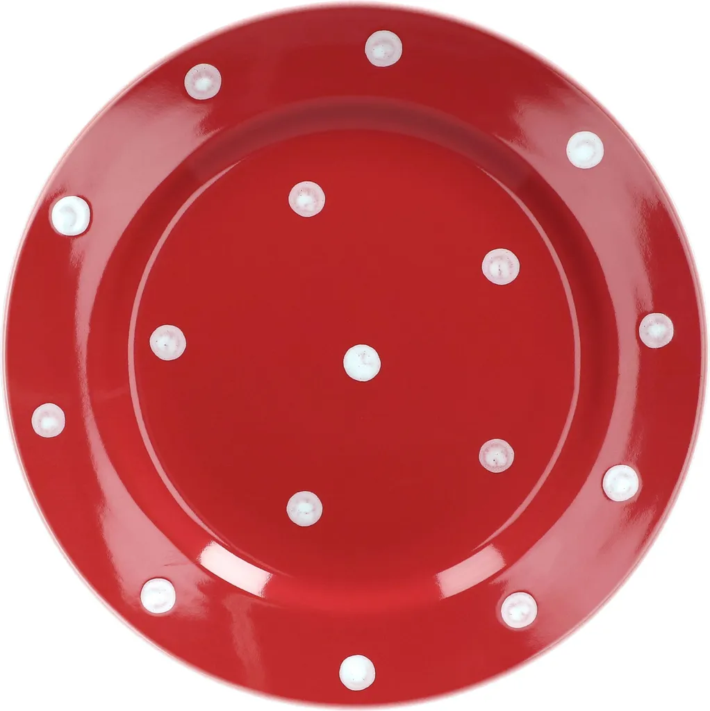 Emily 18tlg Frühstücksset 6 Personen Rot Weiße Punkte Teller Kaffeebecher Schalen Geschirrset 2 Emily 18tlg Frühstücksset 6 Personen Rot Weiße Punkte Teller Kaffeebecher Schalen Geschirrset – Bild 2
