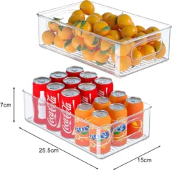 Freetoo Küchenorganizer-Set, Kühlschrank Organizer 6er Set, Vorratsbehälter Mit Griff, Durchsichtig Stapelbare, Ideal Für Küchen, Kühlschrank, -BPA Frei -Qualitätsladen Für Geschirr ee1b35ab1c7850442cd7b1c02e170520