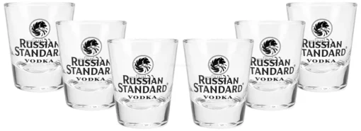 Russian Standard Shotglas Shotgläser Set - 6 Stück 2cl Geeicht