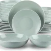 Tafelservice Steingut, Vancasso SABINE 32-teiliges Geschirrset, Modernes Kombiservice Für 8 Personen, Sesam Design