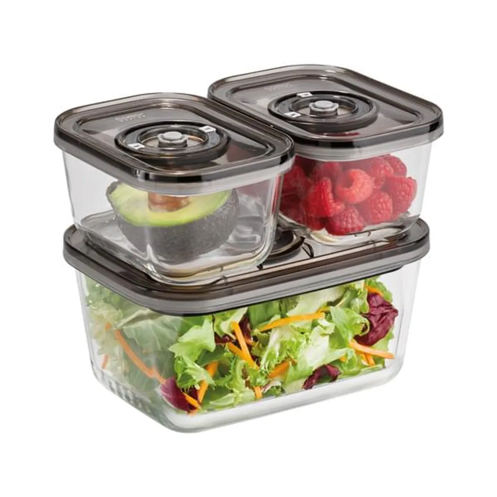 Caso Vakuum-Frischebehälter 3er Set - Für Platzsparende Aufbewahrung (1er Pack) 7 Caso Vakuum-Frischebehälter 3er Set - Für Platzsparende Aufbewahrung (1er Pack) – Bild 7