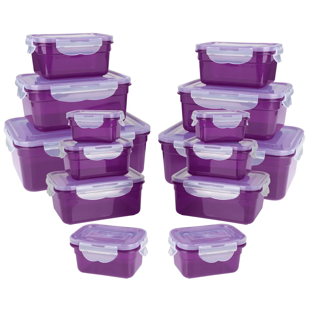 GOURMETmaxx Frischhaltedosen Klick-it 28-tlg. In Lila Frischhaltedosen Set Klick-It Gefrierdosen Lunchbox Brotdose 14 Stück Lila 2 GOURMETmaxx Frischhaltedosen Klick-it 28-tlg. In Lila Frischhaltedosen Set Klick-It Gefrierdosen Lunchbox Brotdose 14 Stück Lila – Bild 2