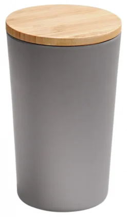 KESPER Vorratsdose, Kunststoff Mit Bambusdeckel, Grau, Ø 11,5 Cm, Höhe: 18,7 Cm, 32601 -Qualitätsladen Für Geschirr f087bc171afe219cc8a8d639e4344dcc