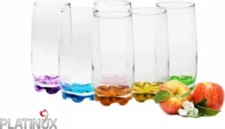 Trinkgläser Aus Glas 350ml (max.390ml) Set 6 Teilig Bunter Boden Wassergläser Saftgläser -Qualitätsladen Für Geschirr f089780ef5ef9569cd9434d05cc5dc92