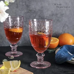 WHOLE HOUSEWARES | Farbige Glaskelche | 6er-Set Trinkgläser | 340 Ml Prägedesign | 6er-Set Hochzeitsgläser (Rosa) -Qualitätsladen Für Geschirr f1154312189702f5c91dae95c4d431de