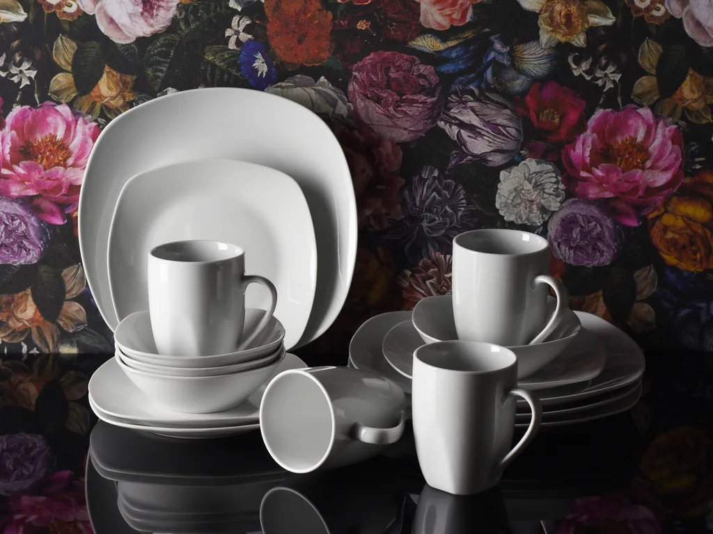 CreaTable 13915 Kombiservice Square Für 4 Personen, Porzellan, Weiß (1 Set, 16-teilig) 2 CreaTable 13915 Kombiservice Square Für 4 Personen, Porzellan, Weiß (1 Set, 16-teilig) – Bild 2