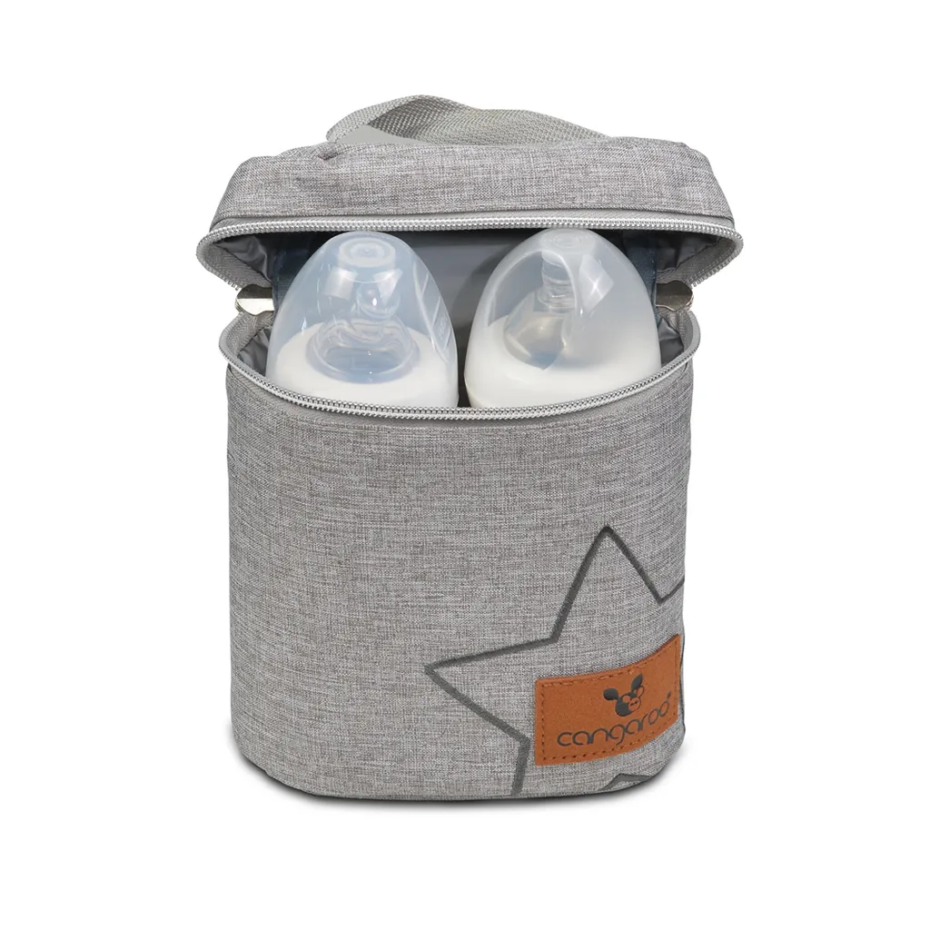 Cangaroo Thermotasche Charlie Thermobox Für 2 Babyflaschen Reißverschluss Griff Hellgrau 4 Cangaroo Thermotasche Charlie Thermobox Für 2 Babyflaschen Reißverschluss Griff Hellgrau – Bild 4