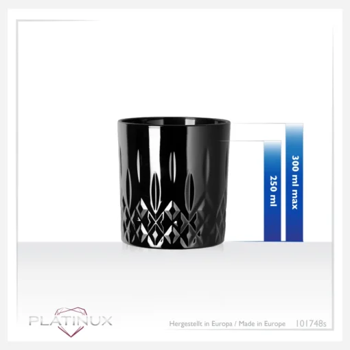 Schwarze Trinkgläser Mit Diamant Muster Aus Glas 250ml (max. 300ml) Gläser Whiskeygläser – Bild 3