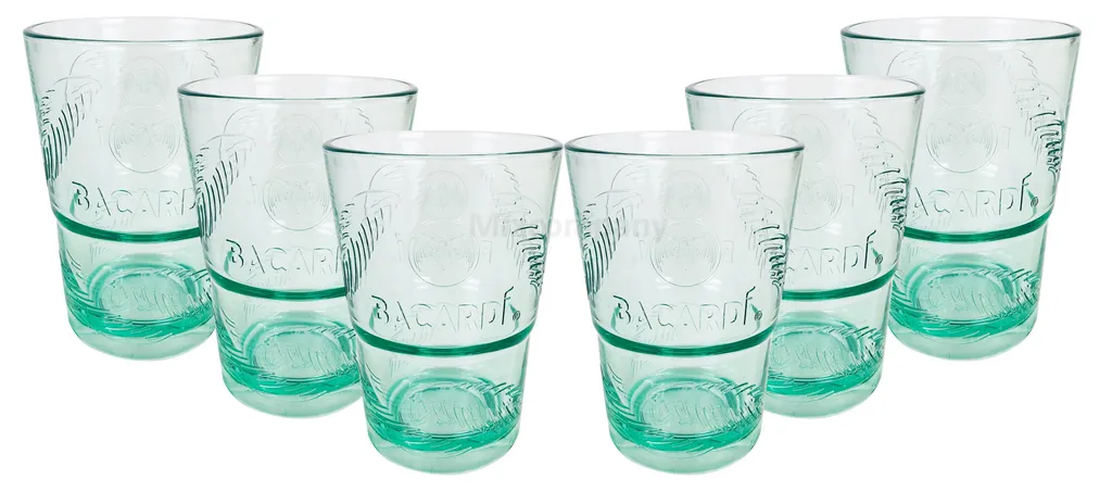 Bacardi Rum Glas Gläser Set - 6x Gläser Mojito Longdrinkglas Cuba Libre Cocktail Bar 1 Bacardi Rum Glas Gläser Set - 6x Gläser Mojito Longdrinkglas Cuba Libre Cocktail Bar