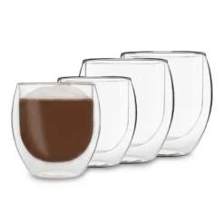 Feelino 4er Set 2x 310ml, 2x 410ml DUOS Jumbo Doppelwandige Thermo-Gläser