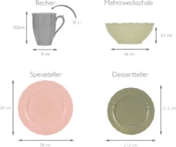 CreaTable 23819 Kombiservice Flora Colors Für 4 Personen, Porzellan, Mehrfarbig (1 Set, 16-teilig) 9 CreaTable 23819 Kombiservice Flora Colors Für 4 Personen, Porzellan, Mehrfarbig (1 Set, 16-teilig) -Qualitätsladen Für Geschirr f7c5ae1c84dc51587138e7691fb17ba6