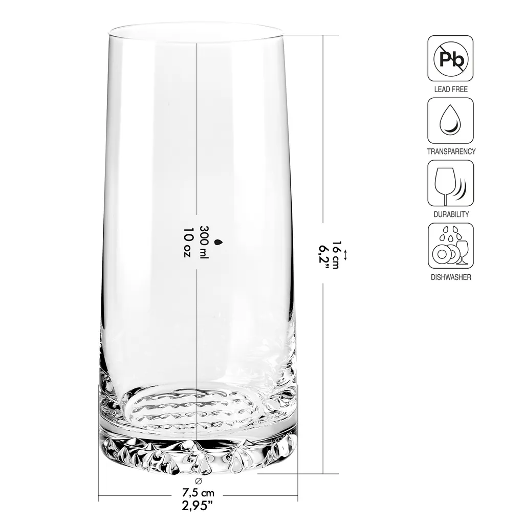 KROSNO Fjord Longdrinkgläser, 6er-Set, 350 Ml 2 KROSNO Fjord Longdrinkgläser, 6er-Set, 350 Ml – Bild 2
