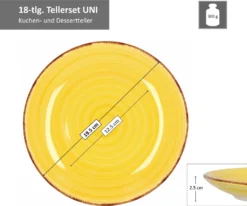 Service 18tlg. Tellerset Uni Bunt, Für 6 Personen In Unterschiedlichen Farben -Qualitätsladen Für Geschirr fa2f2eb9c47dd520b776bb0944af6bc3