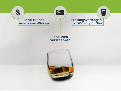 6 X Bar Rocking Whisky Glas Whiskey Trinkglas Gläser - Runder Boden 200 Ml – Bild 6