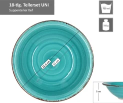 Service 18tlg. Tellerset Uni Bunt, Für 6 Personen In Unterschiedlichen Farben -Qualitätsladen Für Geschirr fb6df28ee833b022561463b9e3748f3f