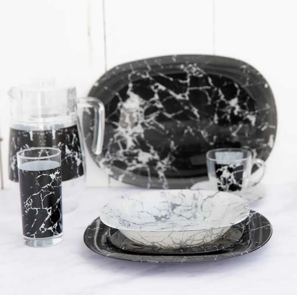 Tafelservice Marble Black 46 Tlg. LUMINARC 1 Tafelservice Marble Black 46 Tlg. LUMINARC