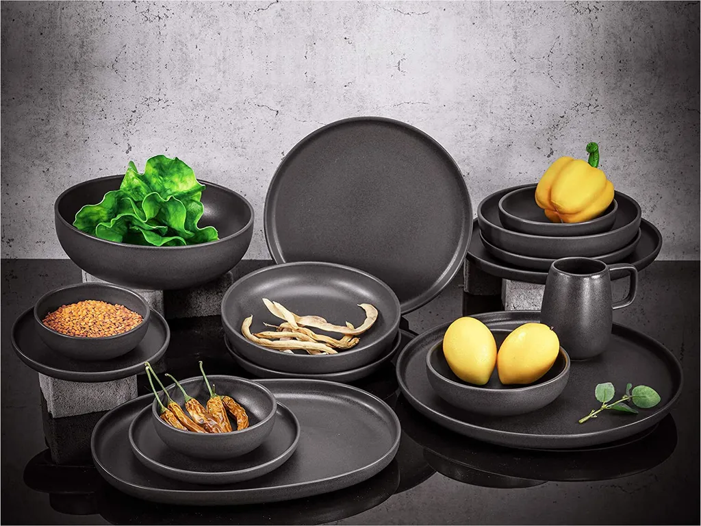 CreaTable 22979 Tafelservice Uno BLACK Für 4 Personen, Steinzeug, Schwarz (1 Set, 12-teilig) 6 CreaTable 22979 Tafelservice Uno BLACK Für 4 Personen, Steinzeug, Schwarz (1 Set, 12-teilig) – Bild 6