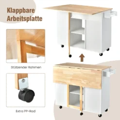COSTWAY Küchenwagen Mit Ausziehbarer Arbeitsfläche, Servierwagen Auf Rollen, Kücheninselwagen Holz, Küchenschrank Mit Ablagen & Schublade & Gewürzregal, Küchentrolley Für Küche Esszimmer (Weiß) 11 COSTWAY Küchenwagen Mit Ausziehbarer Arbeitsfläche, Servierwagen Auf Rollen, Kücheninselwagen Holz, Küchenschrank Mit Ablagen & Schublade & Gewürzregal, Küchentrolley Für Küche Esszimmer (Weiß) -Qualitätsladen Für Geschirr fd1f7d63a8522206ef428076d99c86ad