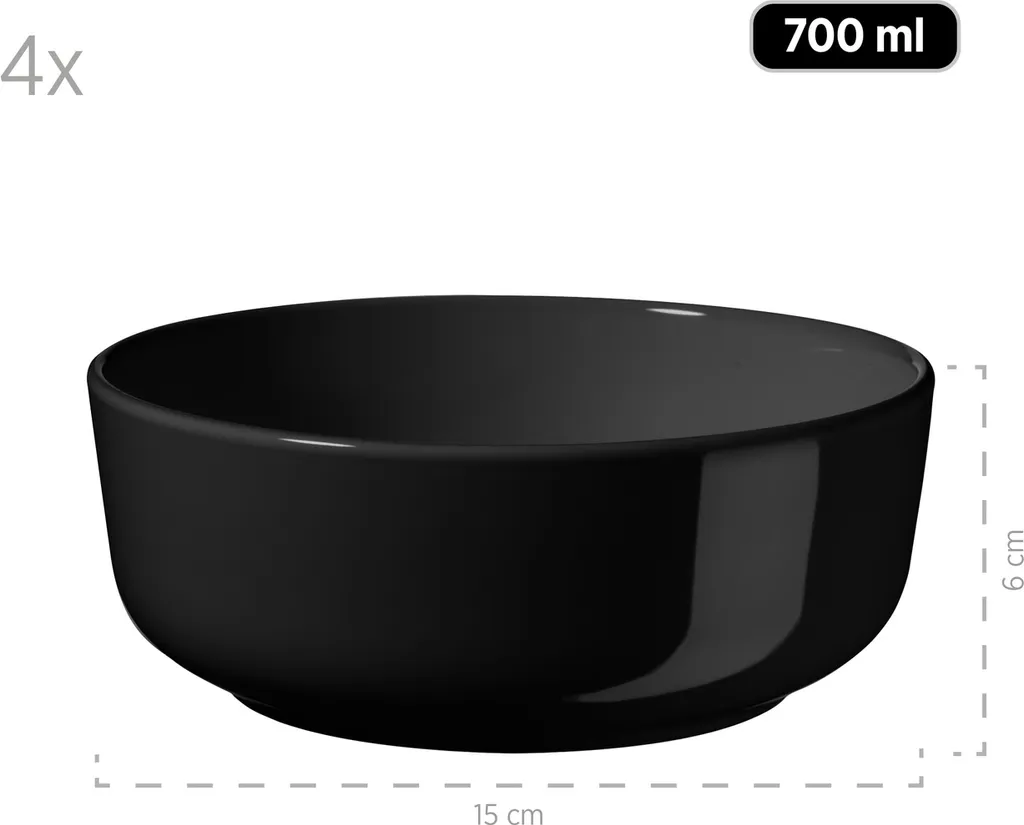 Mäser 931961 Kombiservice Alenia Für 4 Personen, Steinzeug, Schwarz (1 Set, 16-teilig) 3 Mäser 931961 Kombiservice Alenia Für 4 Personen, Steinzeug, Schwarz (1 Set, 16-teilig) – Bild 3